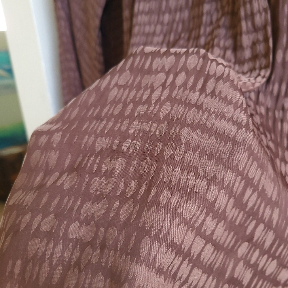 Long Sleeve Dainty Soft Tie Front Blouse mauve - Picture 3 of 6